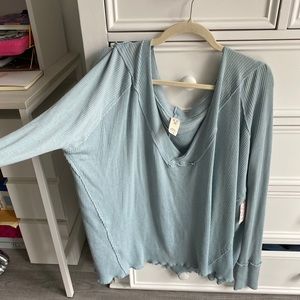 Light, aqua, loose fitted oversized free people